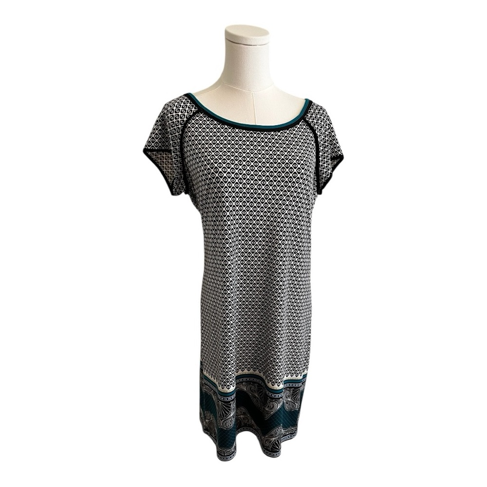 Max Studio Jersey Stretch Shift Midi Dress Cap Sleeves Size M‎